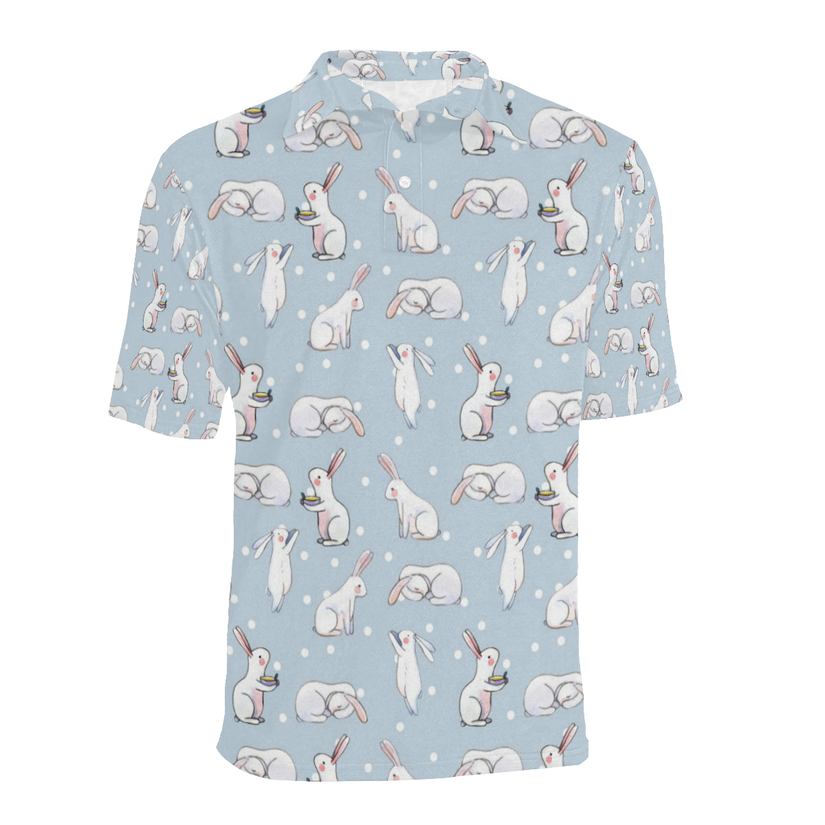 Rabbit Pattern Print Design RB06 Men Polo Shirt