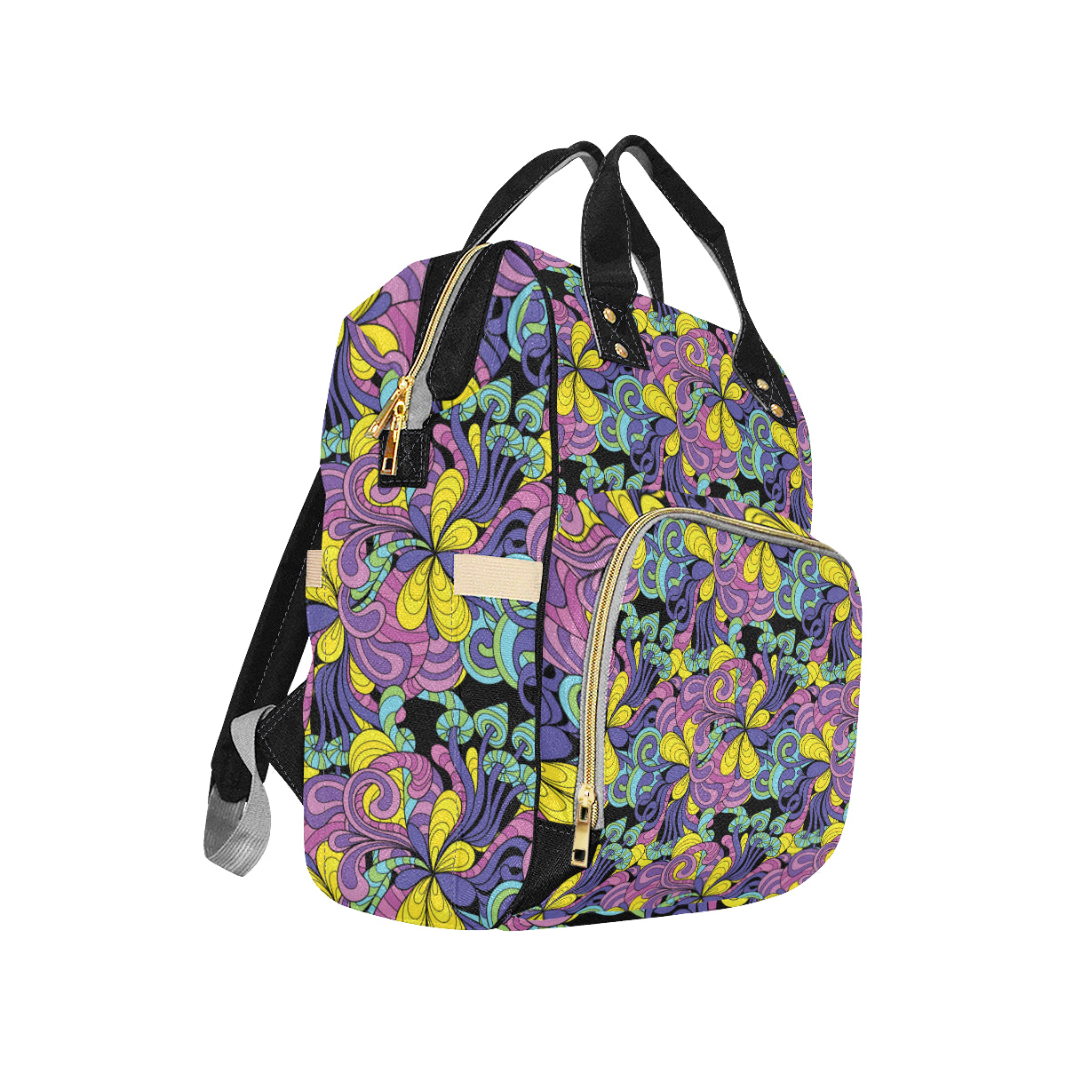Psychedelic Pattern Print Design A04 Diaper Bag Backpack