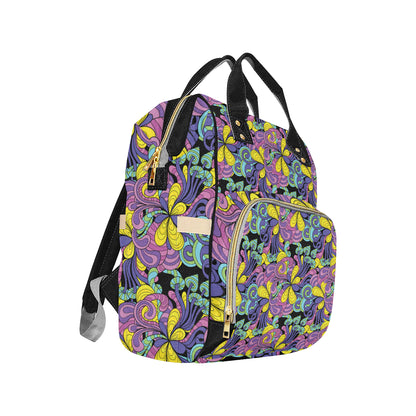 Psychedelic Pattern Print Design A04 Diaper Bag Backpack