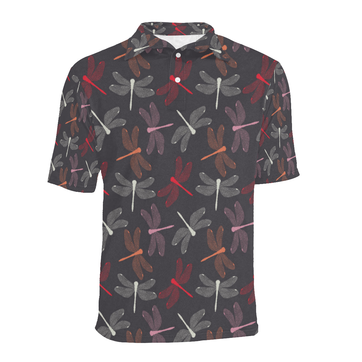 Dragonfly Pattern Print Design 01 Men Polo Shirt