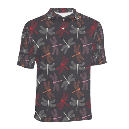 Dragonfly Pattern Print Design 01 Men Polo Shirt