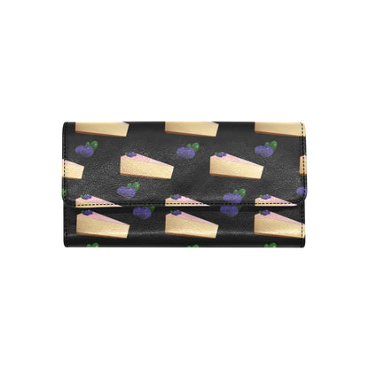 Cheesecake blueberry Pattern Print Design CK01 Women's Trifold Wallet