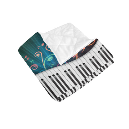Piano Pattern Print Design 01 Premium Quilt