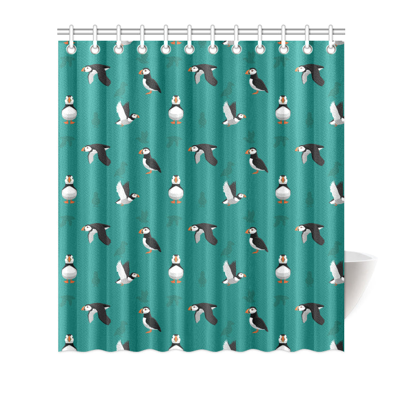 Puffin Pattern Print Design A02 Shower Curtain