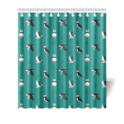 Puffin Pattern Print Design A02 Shower Curtain