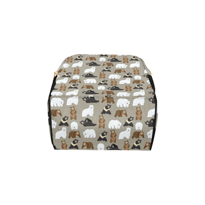 Bear Pattern Print Design BE03 Diaper Bag Backpack