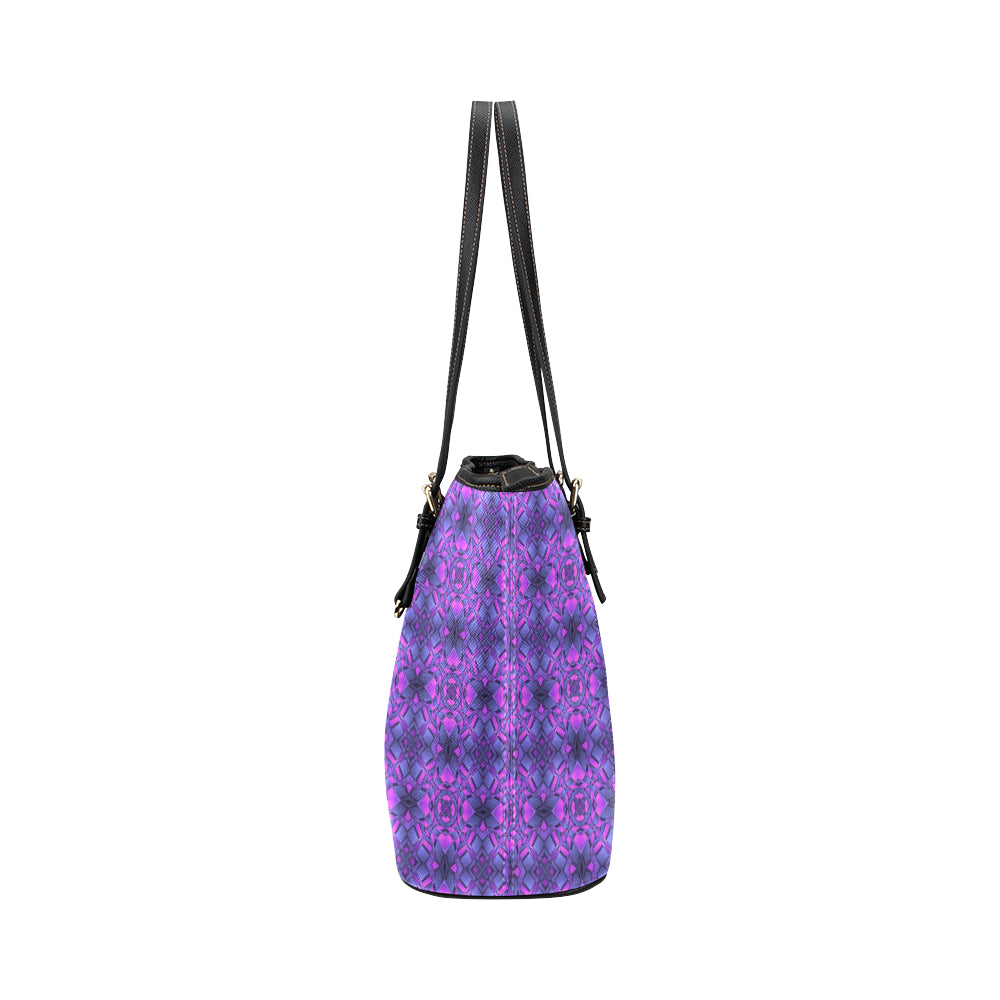 kaleidoscope Pattern Print Design Leather Tote Bag