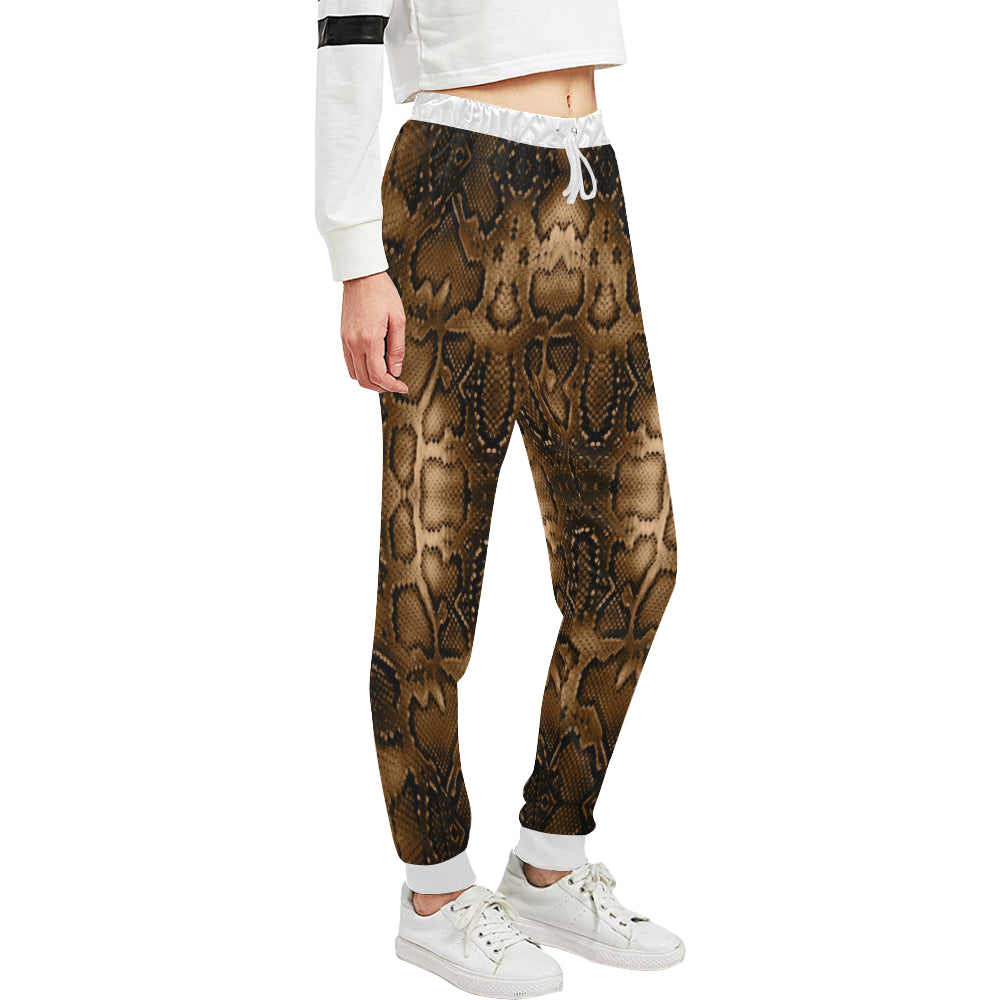 Snake Skin Brown Print Unisex Sweatpants
