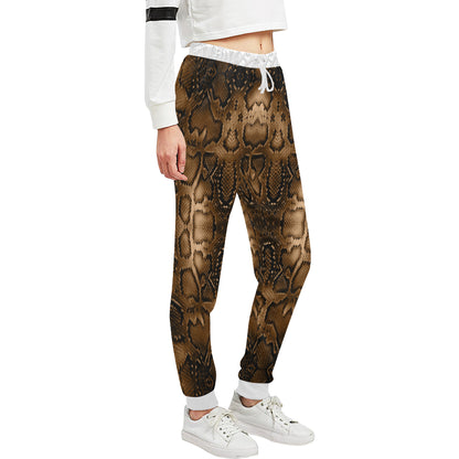 Snake Skin Brown Print Unisex Sweatpants