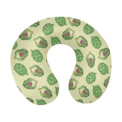 Artichoke Pattern Print Design 03 U-Shaped Travel Neck Pillow