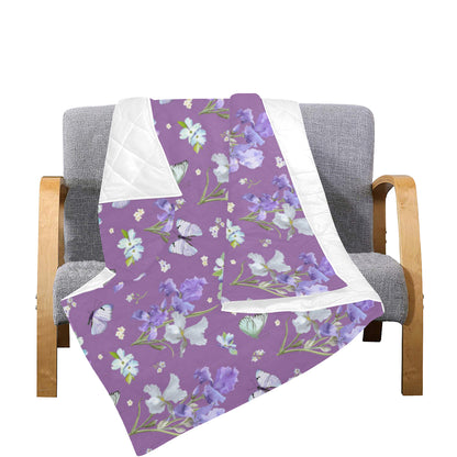 Iris Pattern Print Design IR09 Premium Quilt