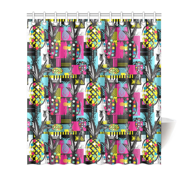 Pop Art Pineapple Pattern Print Design A02 Shower Curtain