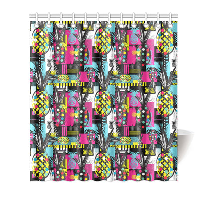 Pop Art Pineapple Pattern Print Design A02 Shower Curtain