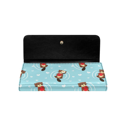 Sea Otter Cute Pattern Print Design 04 Women's Trifold Wallet