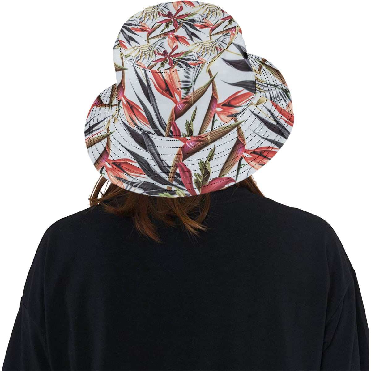 Tropical Flower Pattern Print Design TF021 Unisex Bucket Hat