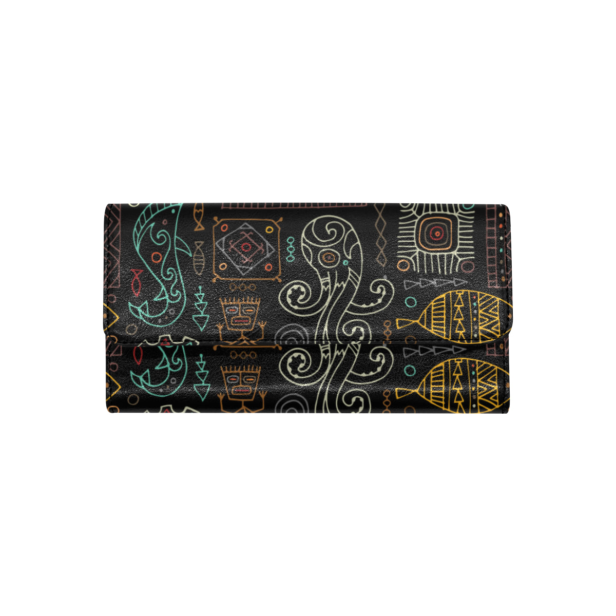 Polynesian Pattern Print Design A04 Women's Trifold Wallet
