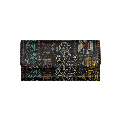 Polynesian Pattern Print Design A04 Women's Trifold Wallet