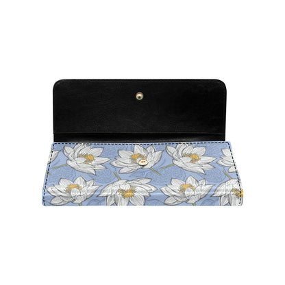 Lotus Pattern Print Design 04 Women's Trifold Wallet