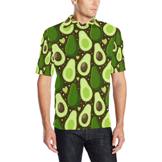 Avocado Pattern Print Design AC04 Men Polo Shirt