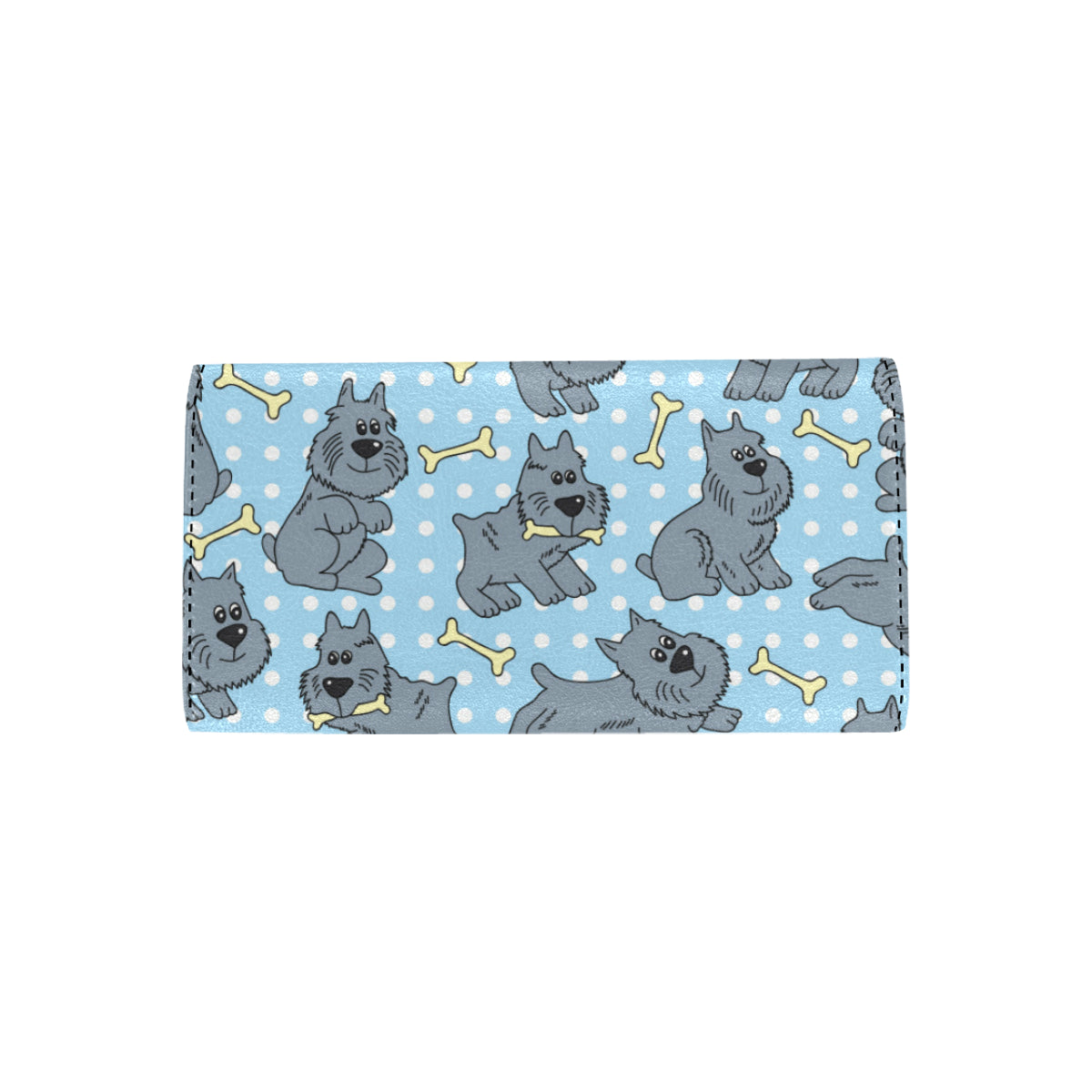 Schnauzers Pattern Print Design A02 Women's Trifold Wallet