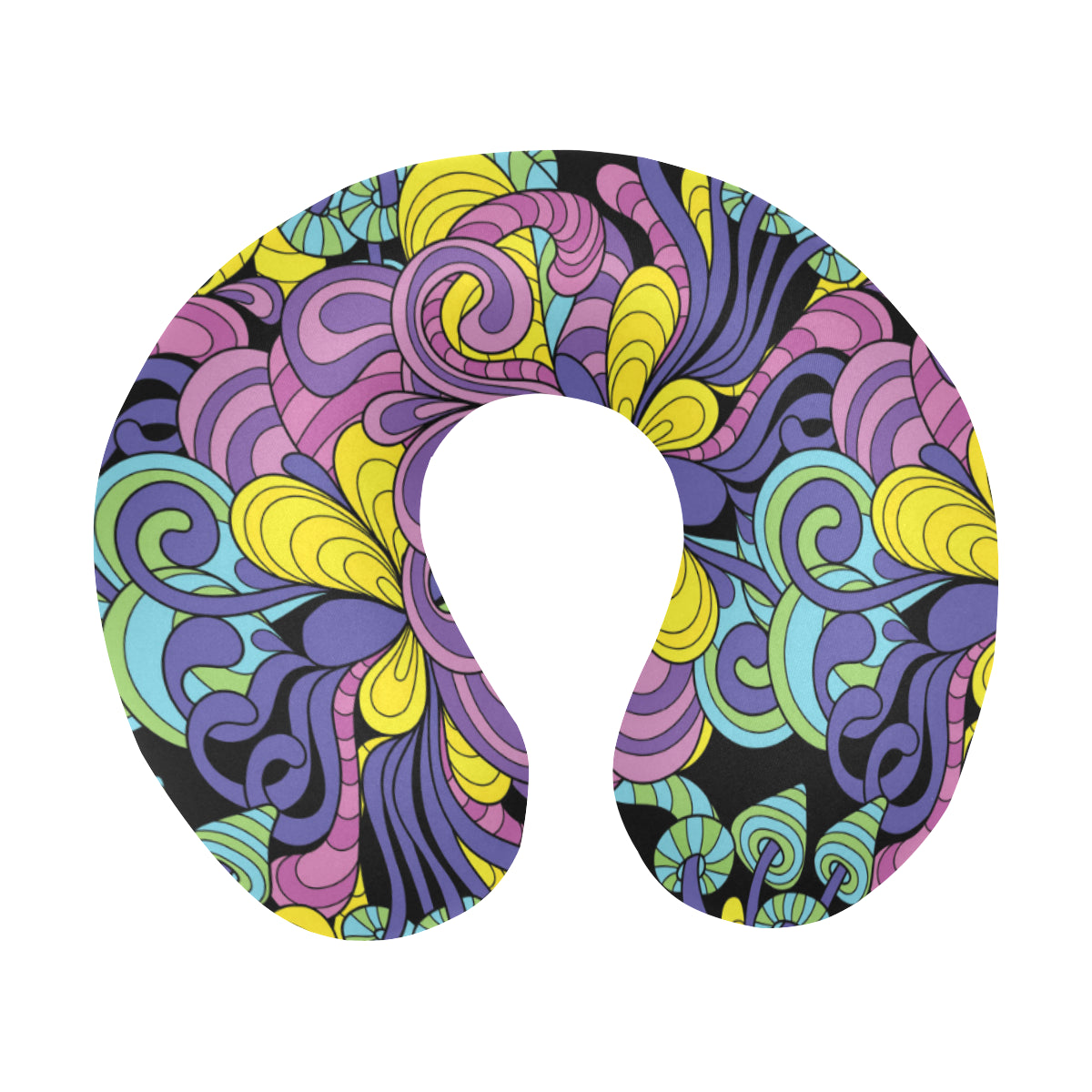 Psychedelic Pattern Print Design A04 U-Shaped Travel Neck Pillow
