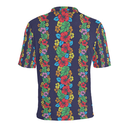 Hawaiian Themed Pattern Print Design H03 Men Polo Shirt
