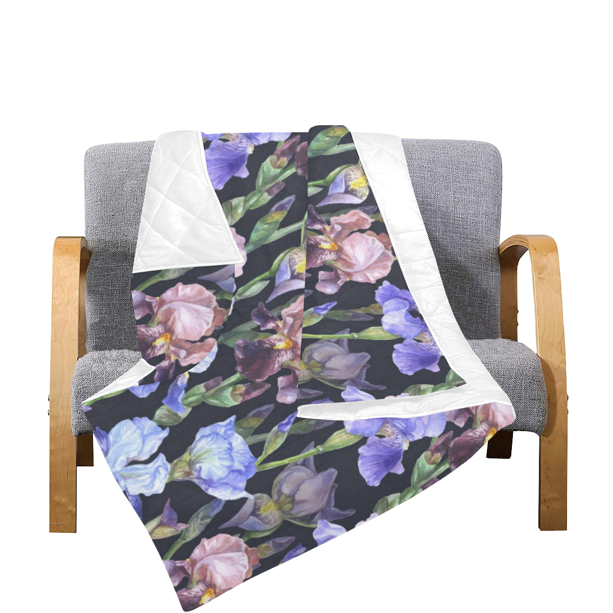 Iris Pattern Print Design IR04 Premium Quilt