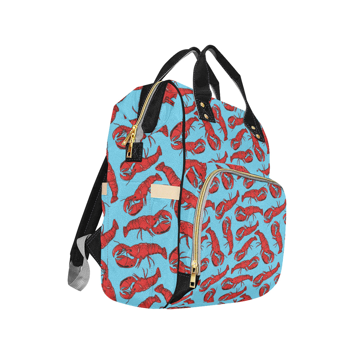 Lobster Red Pattern Print Design 03 Diaper Bag Backpack