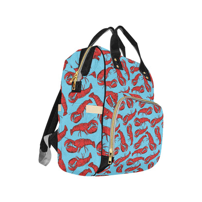 Lobster Red Pattern Print Design 03 Diaper Bag Backpack
