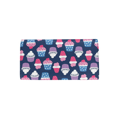 Cupcake Pattern Print Design CP04 Women's Trifold Wallet