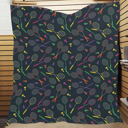 Badminton Pattern Print Design 04 Premium Quilt