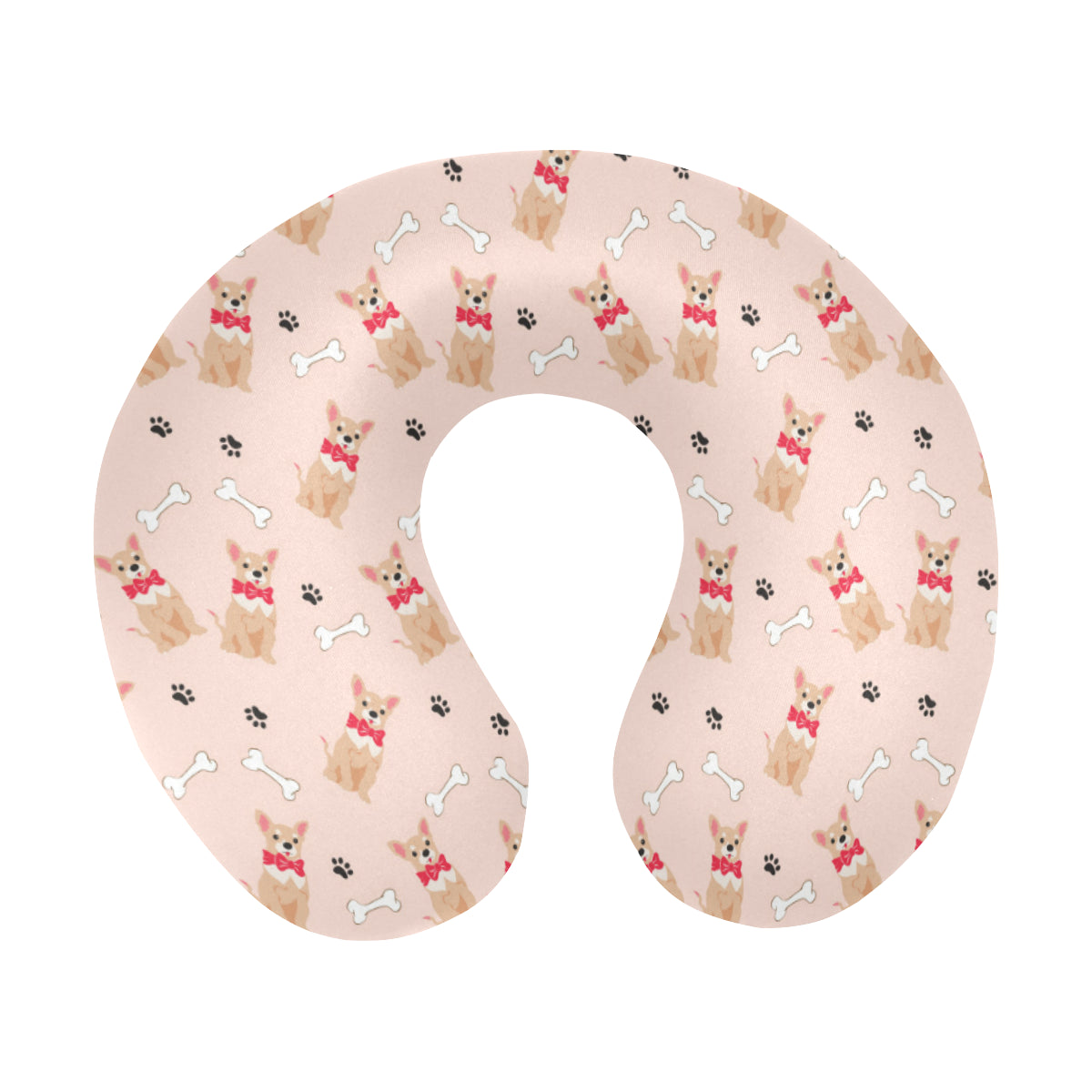 Chihuahua Pattern Print Design 04 U-Shaped Travel Neck Pillow