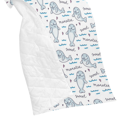 Manatee Baby Pattern Print Design 03 Premium Quilt