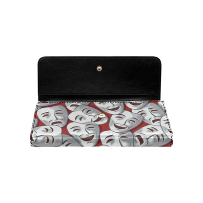 Acting Mask Pattern Print Design 01 Women's Trifold Wallet