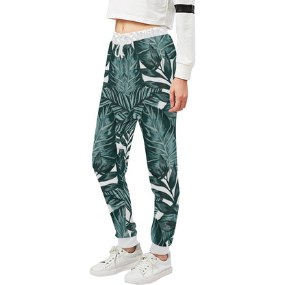 Tropical Palm Leaves Pattern Unisex Sweatpants