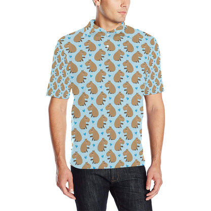Capybara Pattern Print Design 01 Men Polo Shirt