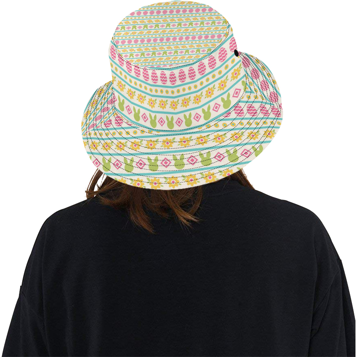 Easter Eggs Pattern Print Design RB016 Unisex Bucket Hat