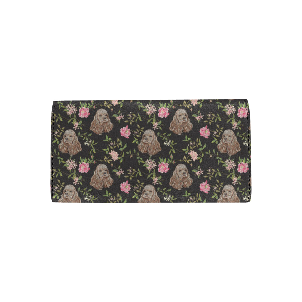 Cocker Pattern Print Design 03 Women's Trifold Wallet