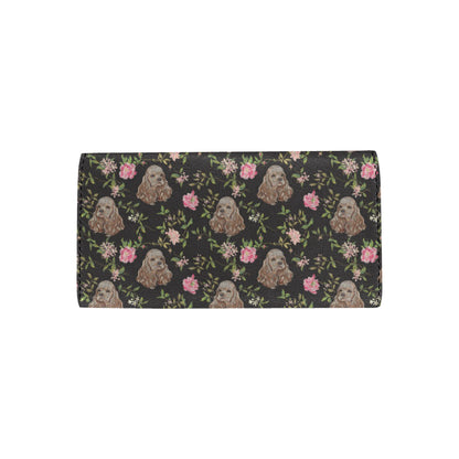 Cocker Pattern Print Design 03 Women's Trifold Wallet