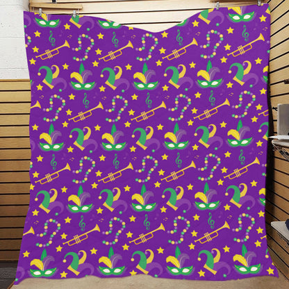 Mardi Gras Pattern Print Design 06 Premium Quilt