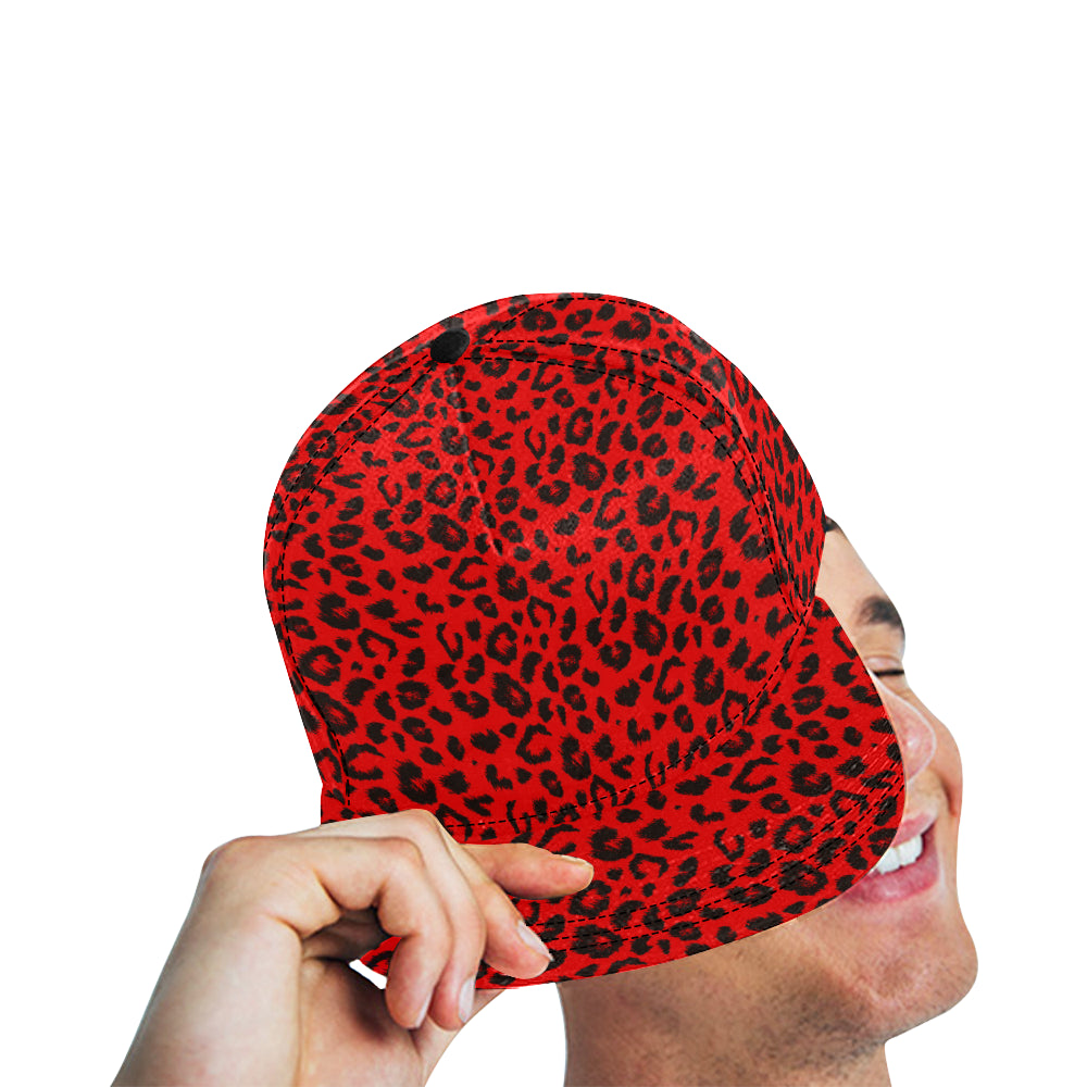 Leopard Red Skin Print Snapback Cap