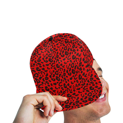 Leopard Red Skin Print Snapback Cap