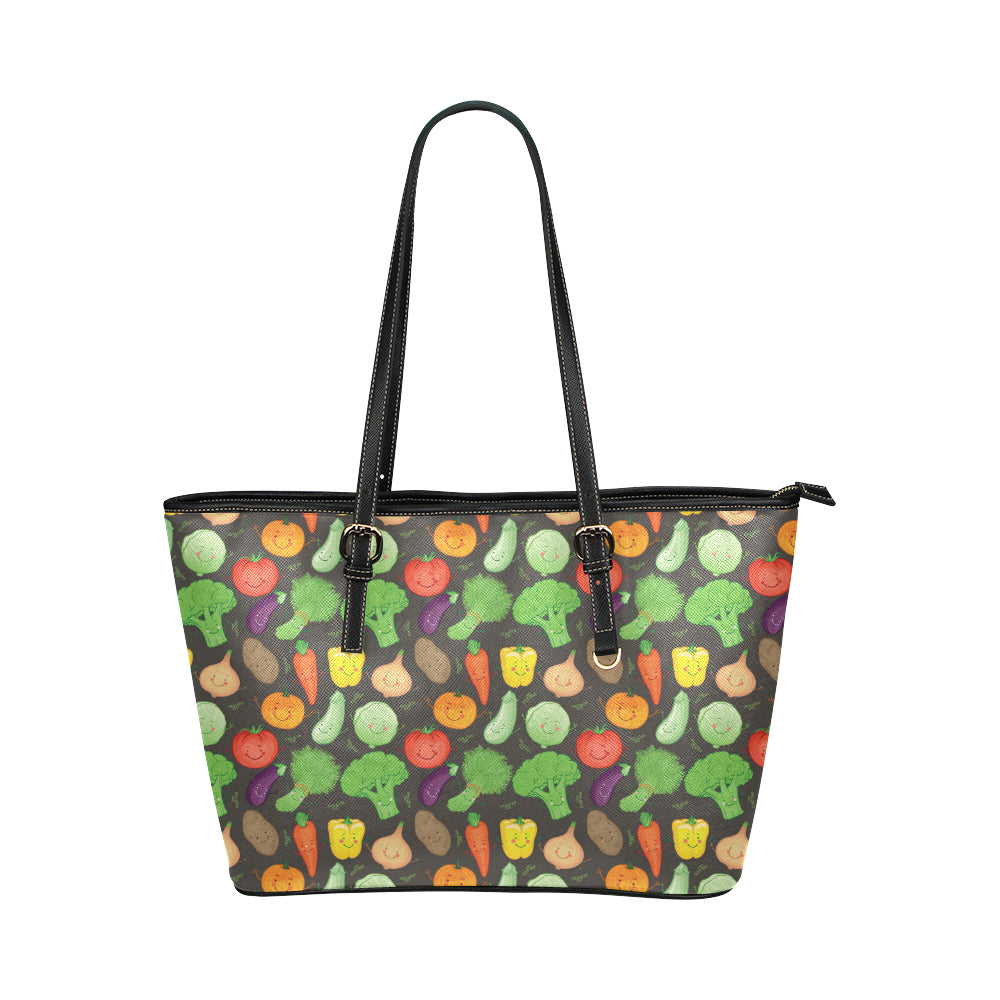 Vegan Funny Themed Design Print Leather Tote Bag