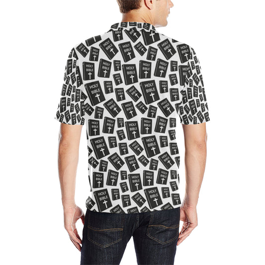 Christian Holy Bible Book Pattern Men Polo Shirt