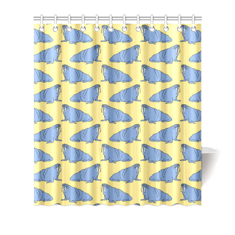 Walrus Pattern Print Design 02 Shower Curtain