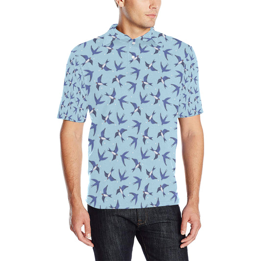 Swallow Bird Pattern Print Design 06 Men Polo Shirt