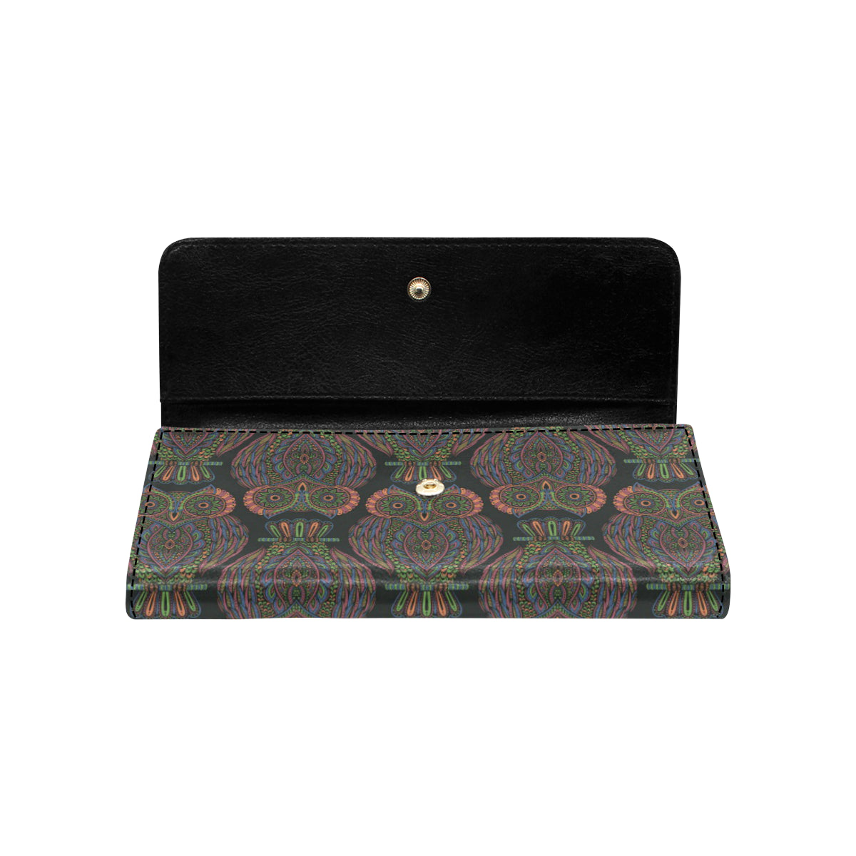 Owl Pattern Print Design A05 Women's Trifold Wallet