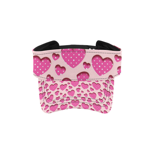 Heart Pink Pattern Print Design HE06 Unisex Sun Visor