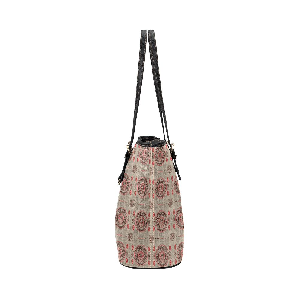 Calendar Aztec Print Pattern Leather Tote Bag