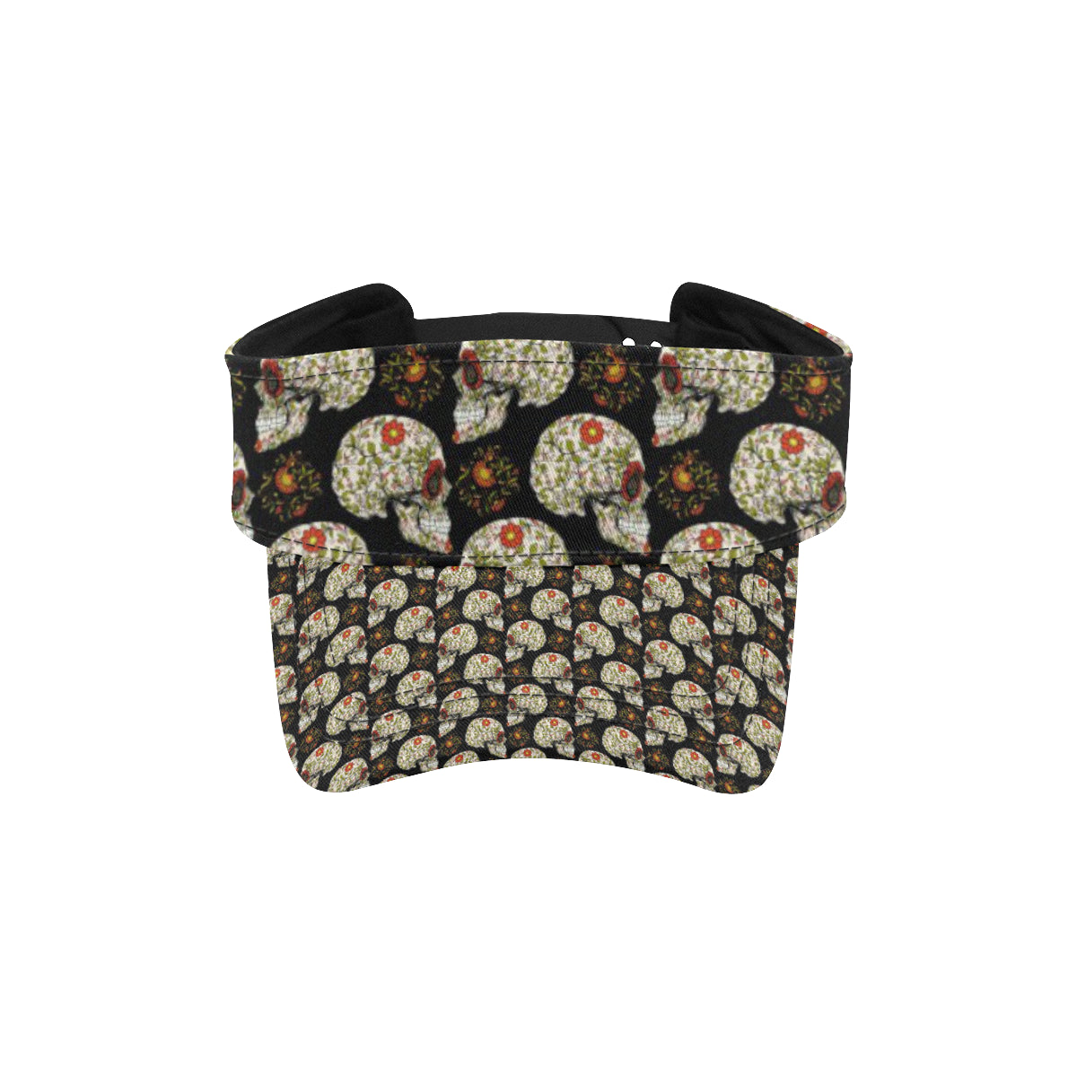 Sugar Skull Flower Design Themed Print Unisex Sun Visor